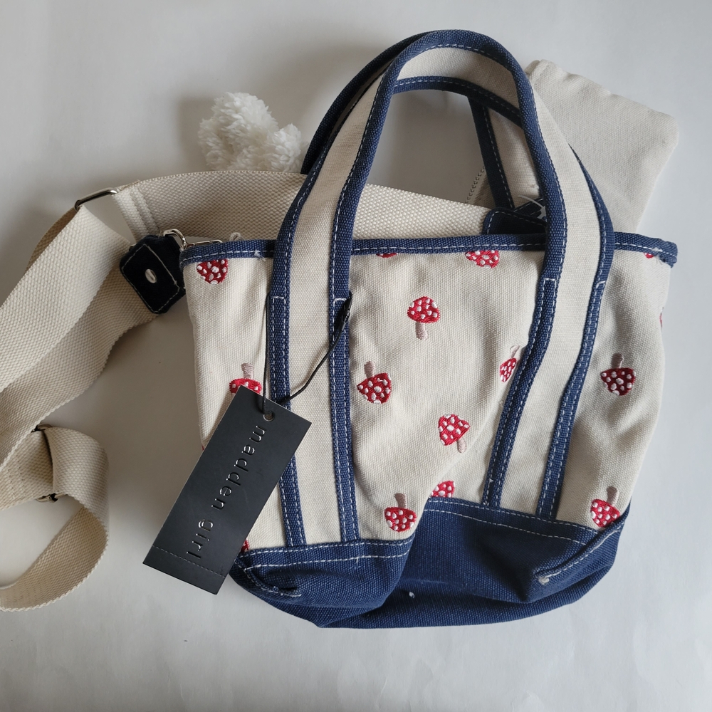Madden Girl Mushroom Print Canvas Tote Bag